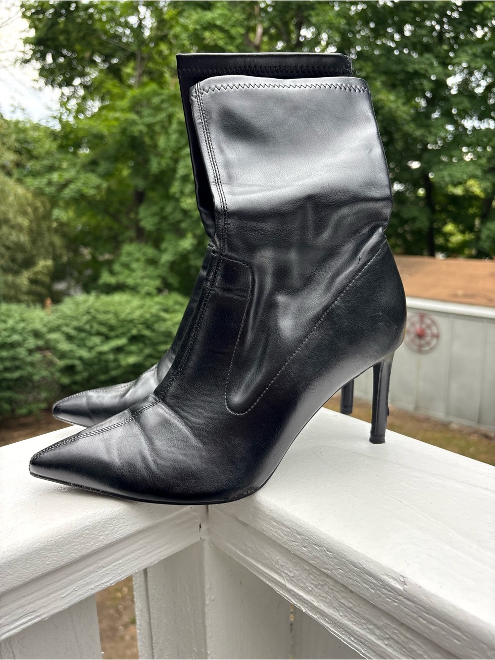 Bershka Black Pointed Stiletto Ankle Boots